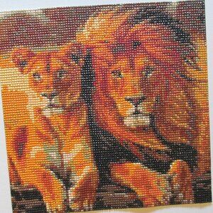 Finished Diamond Art Picture of Loins #10712025